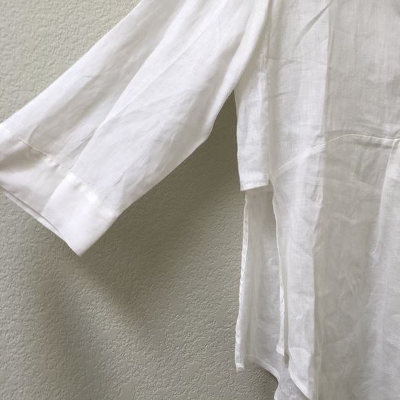 White Linen Blouse - Picture 4 of 6